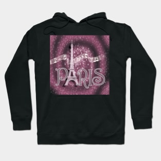 Paris Eiffel Tower Music Notes Graphic Design France Vacation Gift Hoodie